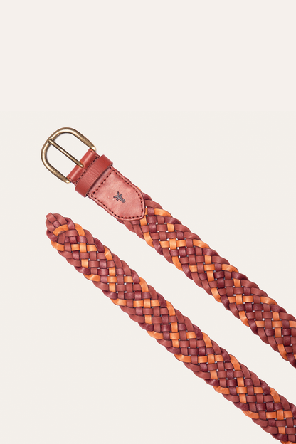 Frye Everyday | 35mm Tonal Woven Leather Belt in Tan