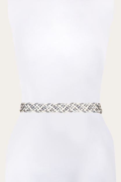 Frye Deals | 35mm Washed Denim Woven Leather Belt