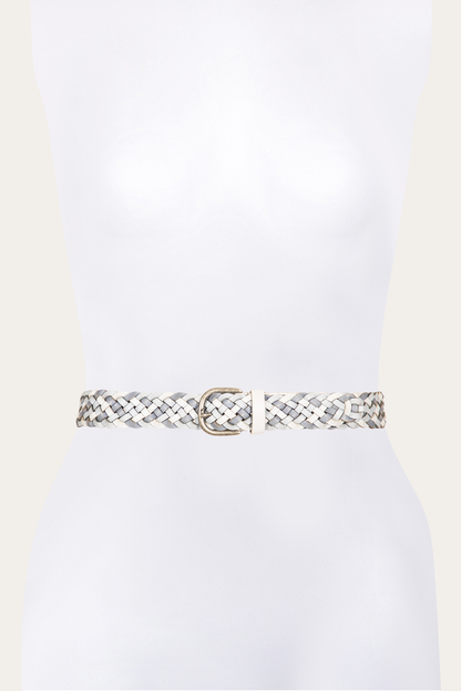 Frye Deals | 35mm Washed Denim Woven Leather Belt