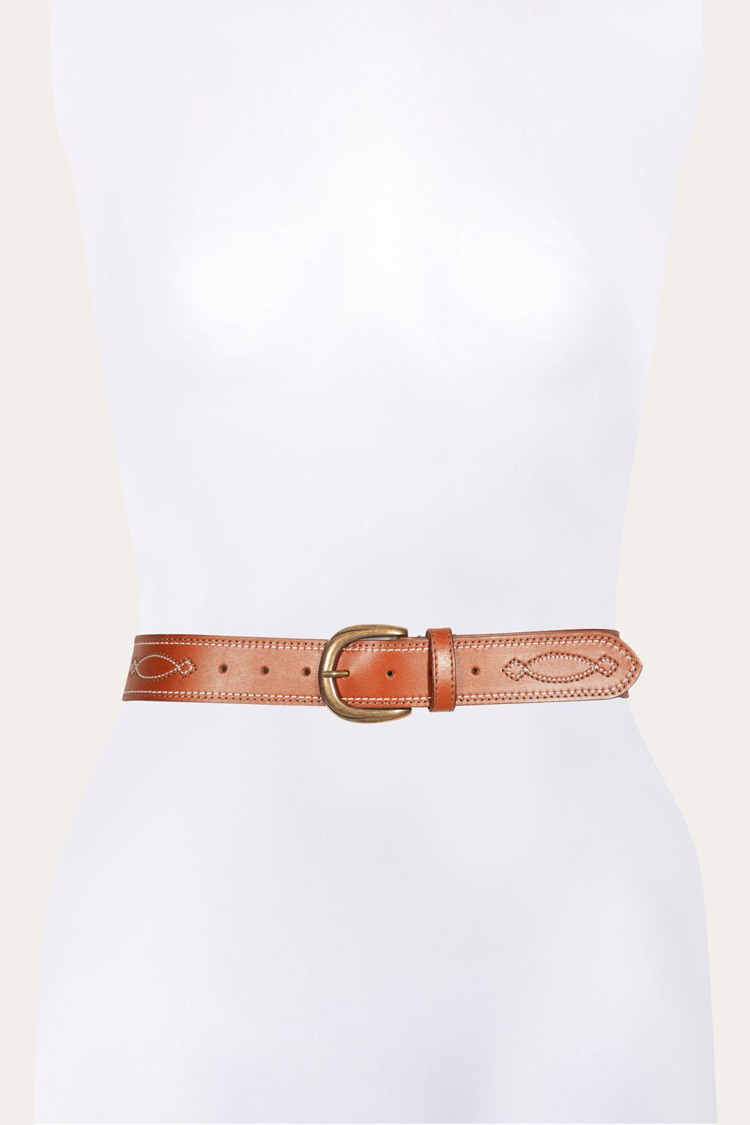 Frye Sale | 40mm Tan Belt With 2-Tone Stitch