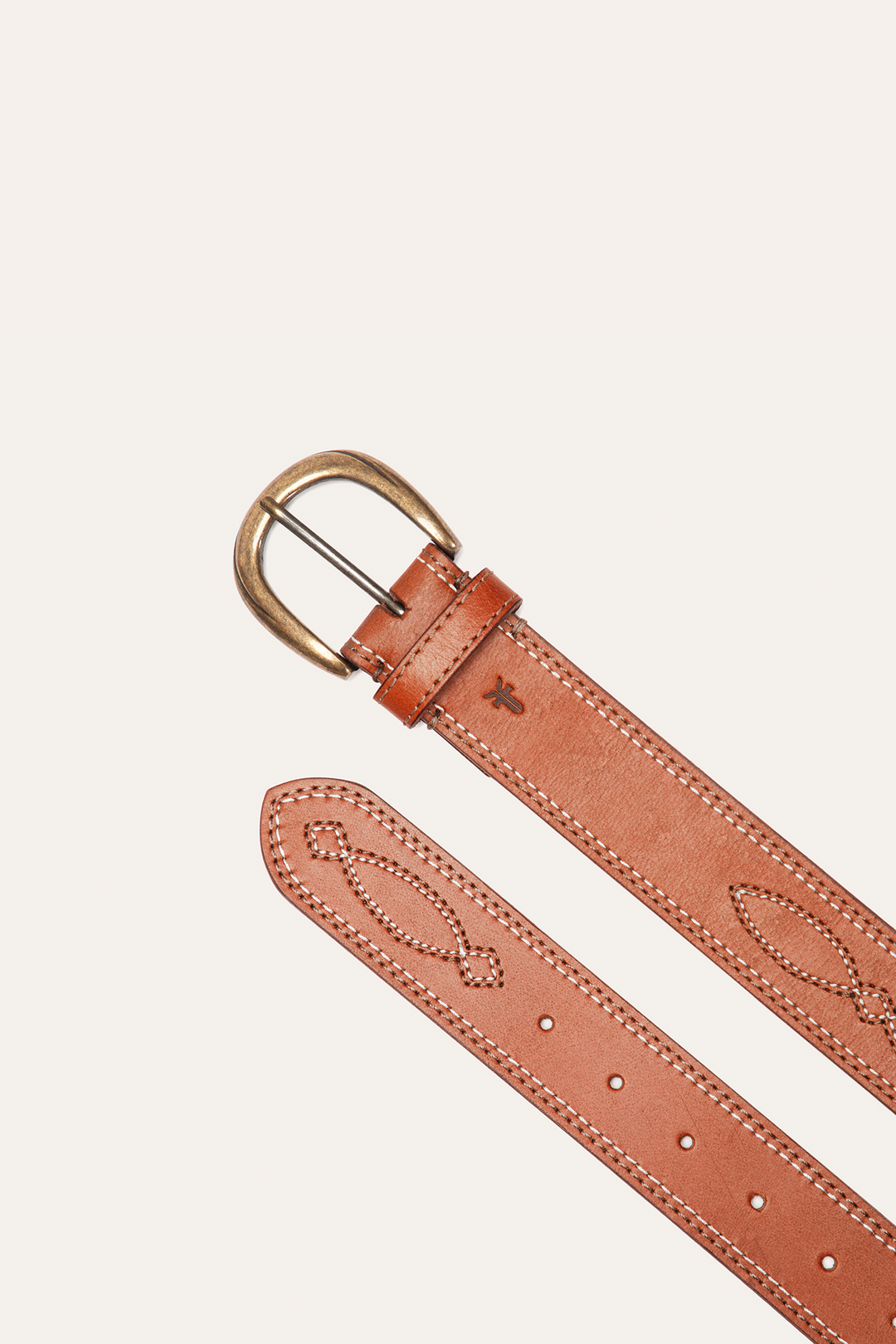 Frye Sale | 40mm Tan Belt With 2-Tone Stitch