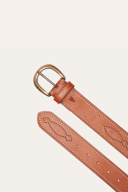 Frye Sale | 40mm Tan Belt With 2-Tone Stitch