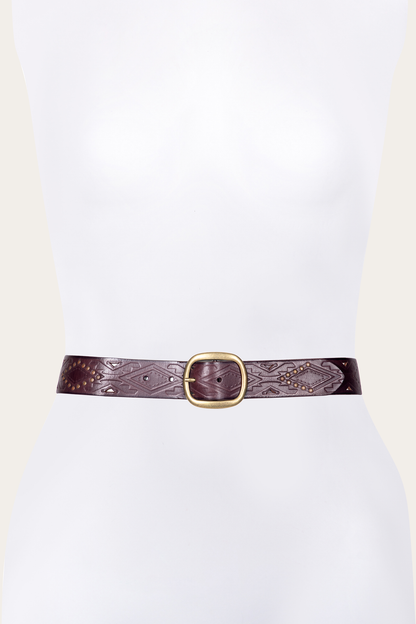 Frye Sale | 38mm Brown Southwestern Embossed Belt