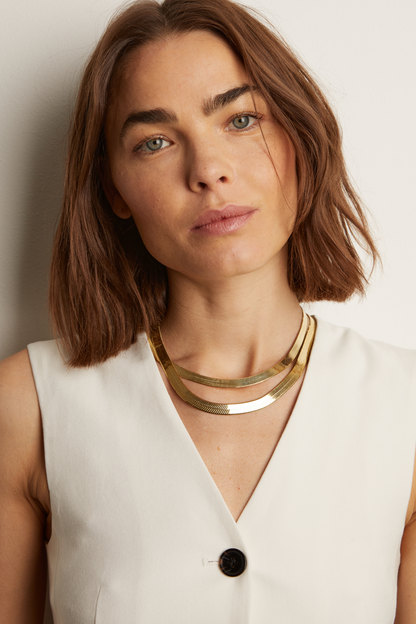 Frye Everyday | Women’s Extra Bold Herringbone Necklace | Aurate x The Frye Company