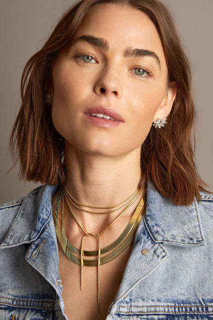 Frye Everyday | Women’s Extra Bold Herringbone Necklace | Aurate x The Frye Company