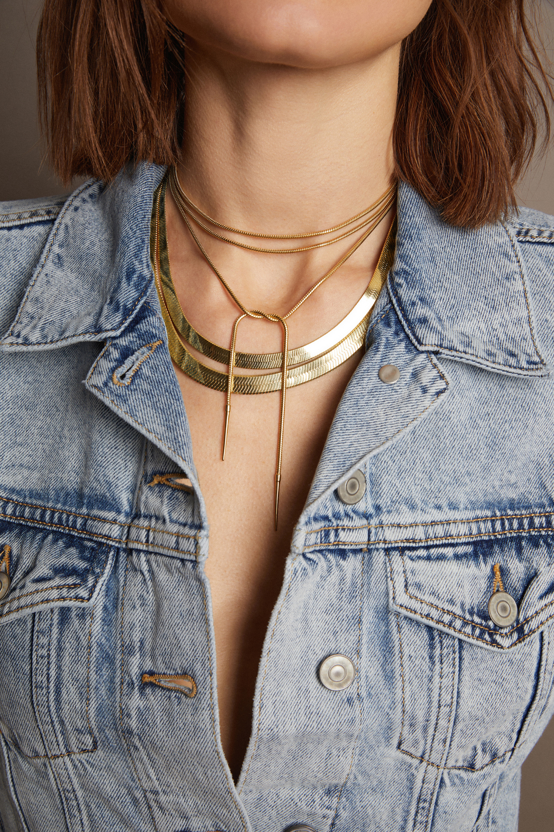 Frye Great Value | Women’s Bold Herringbone Necklace | Aurate x The Frye Company