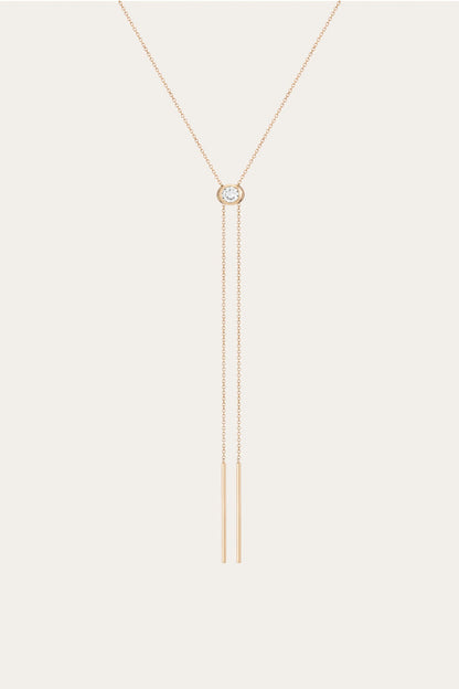 Frye Everyday | Women’s Lab Grown White Sapphire Bolo Necklace | Aurate x The Frye Company
