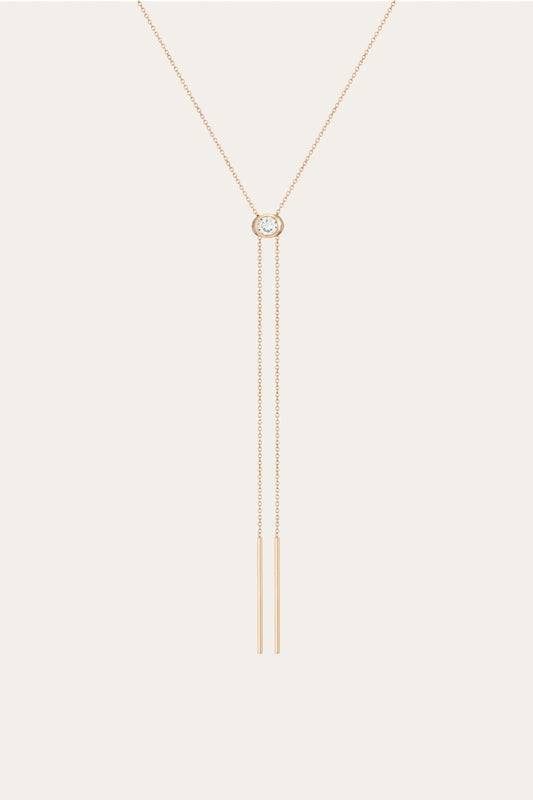 Frye Everyday | Women’s Lab Grown White Sapphire Bolo Necklace | Aurate x The Frye Company