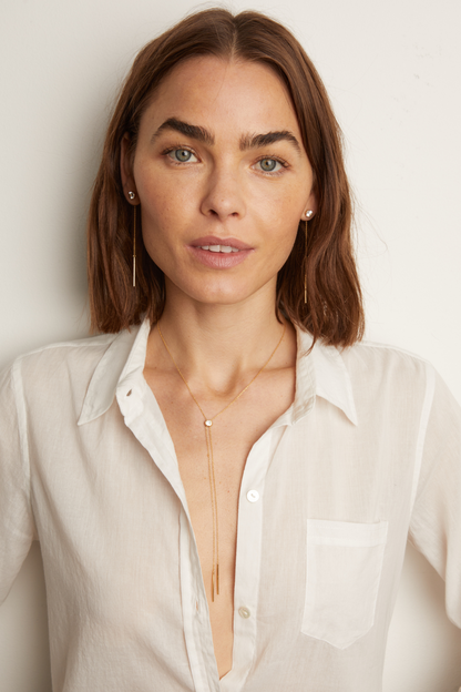 Frye Everyday | Women’s Lab Grown White Sapphire Bolo Necklace | Aurate x The Frye Company
