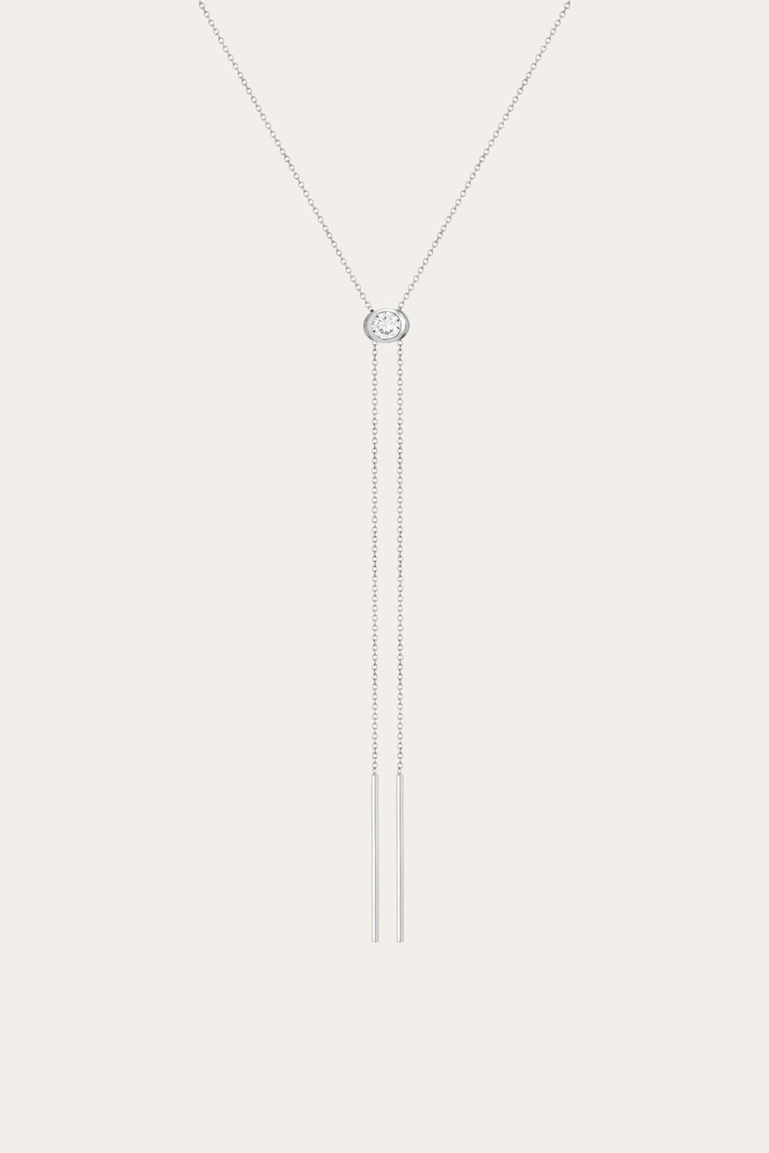 Frye Exclusive | Women’s Lab Grown White Sapphire Bolo Necklace | Aurate x The Frye Company
