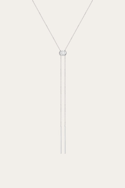 Frye Exclusive | Women’s Lab Grown White Sapphire Bolo Necklace | Aurate x The Frye Company