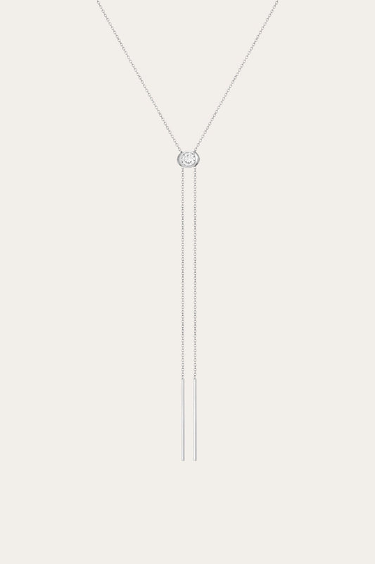 Frye Exclusive | Women’s Lab Grown White Sapphire Bolo Necklace | Aurate x The Frye Company