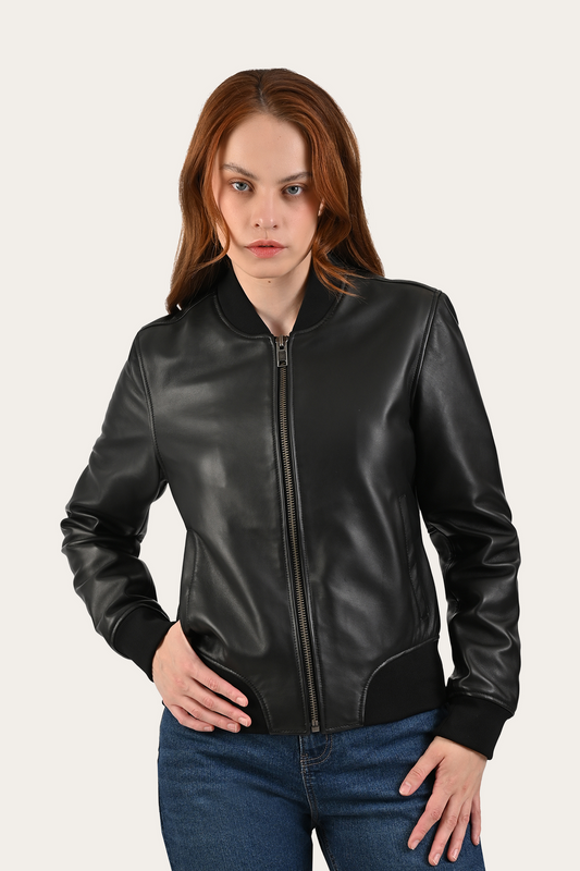 Frye Popular | Black Bolton Bomber Jacket