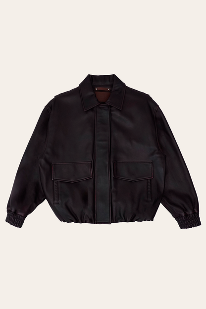 Frye Best Price | Black Cherry Harper Oversized Bomber