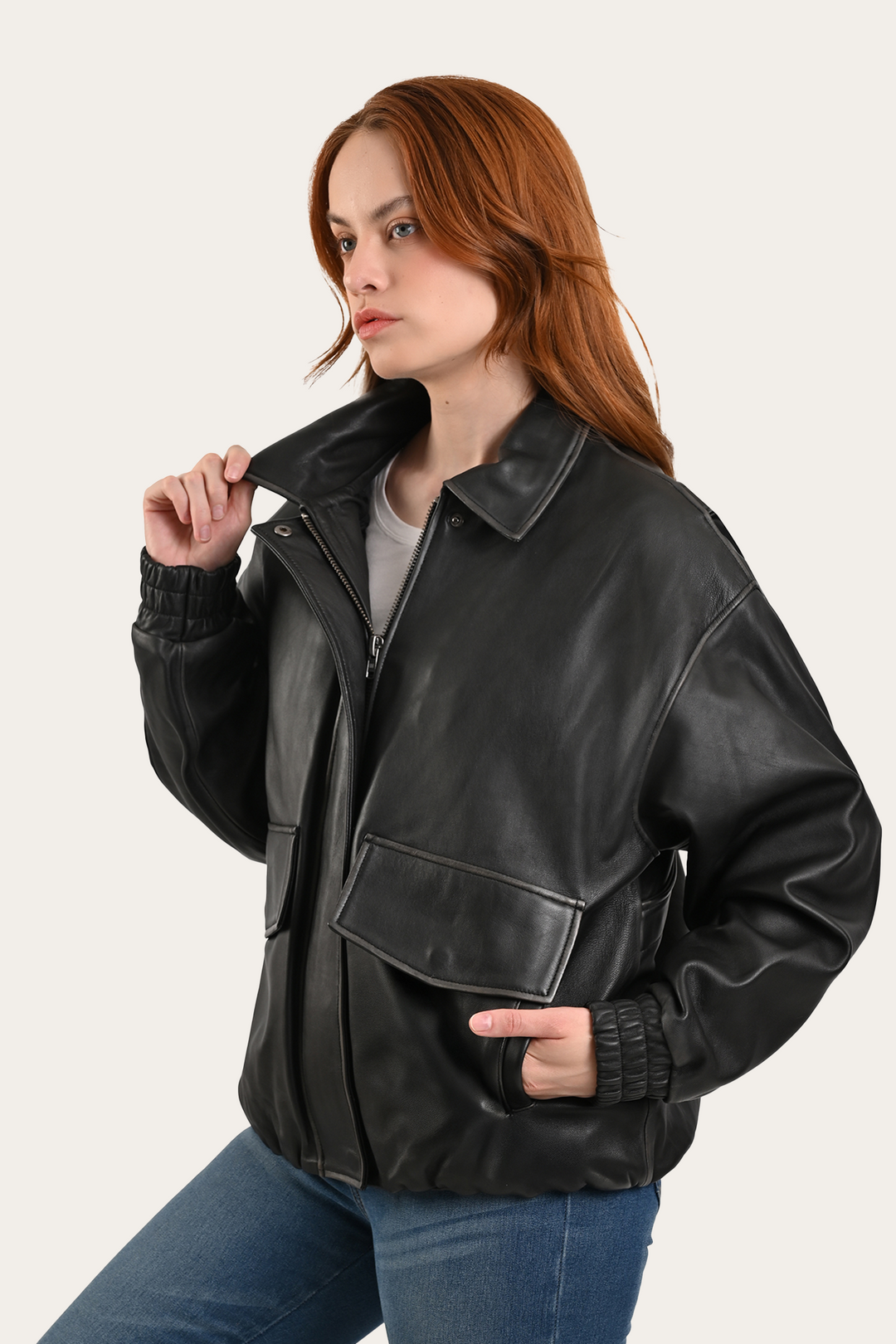 Frye Top Pick | Black Harper Oversized Bomber