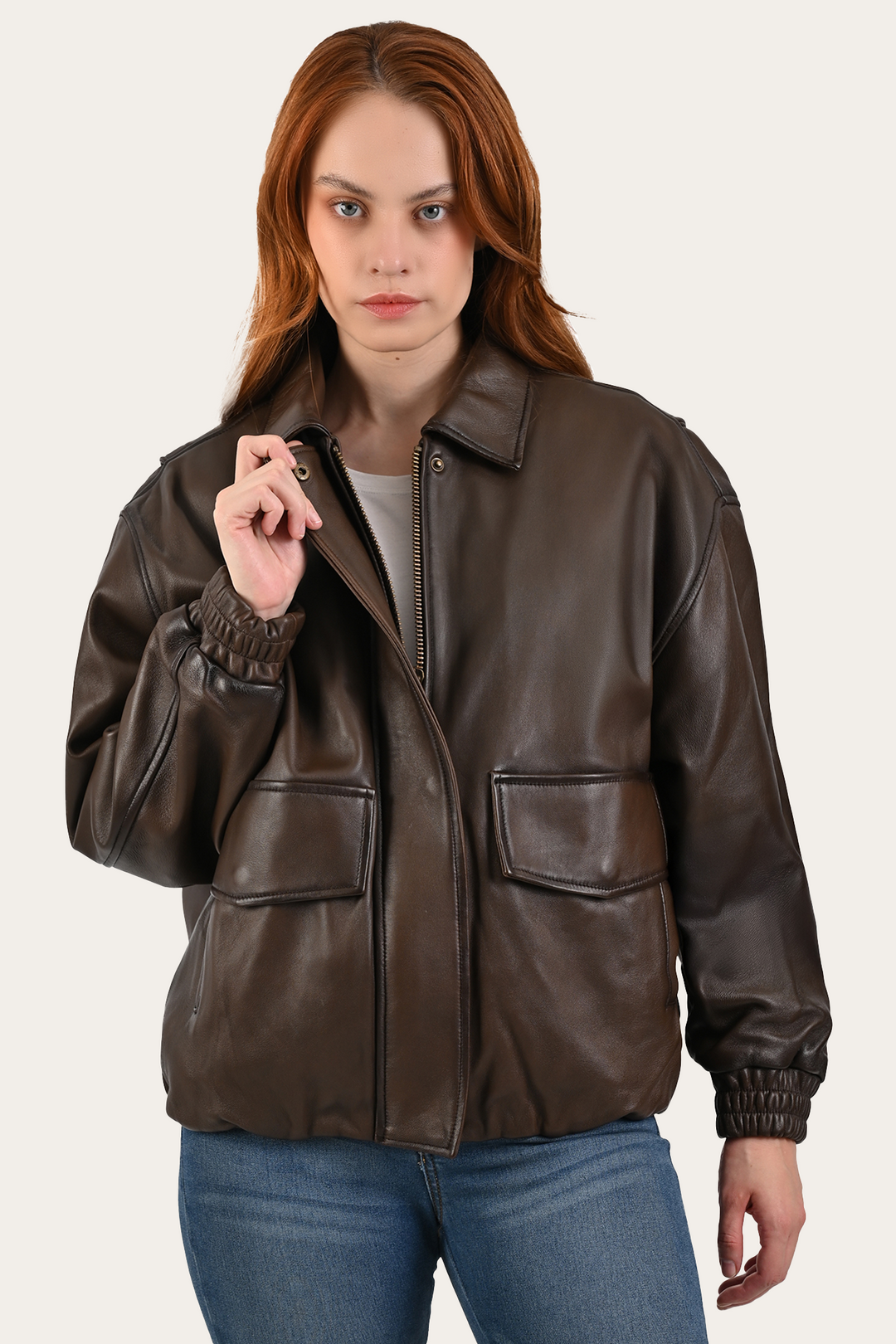 Frye Exclusive | Tobacco Harper Oversized Bomber