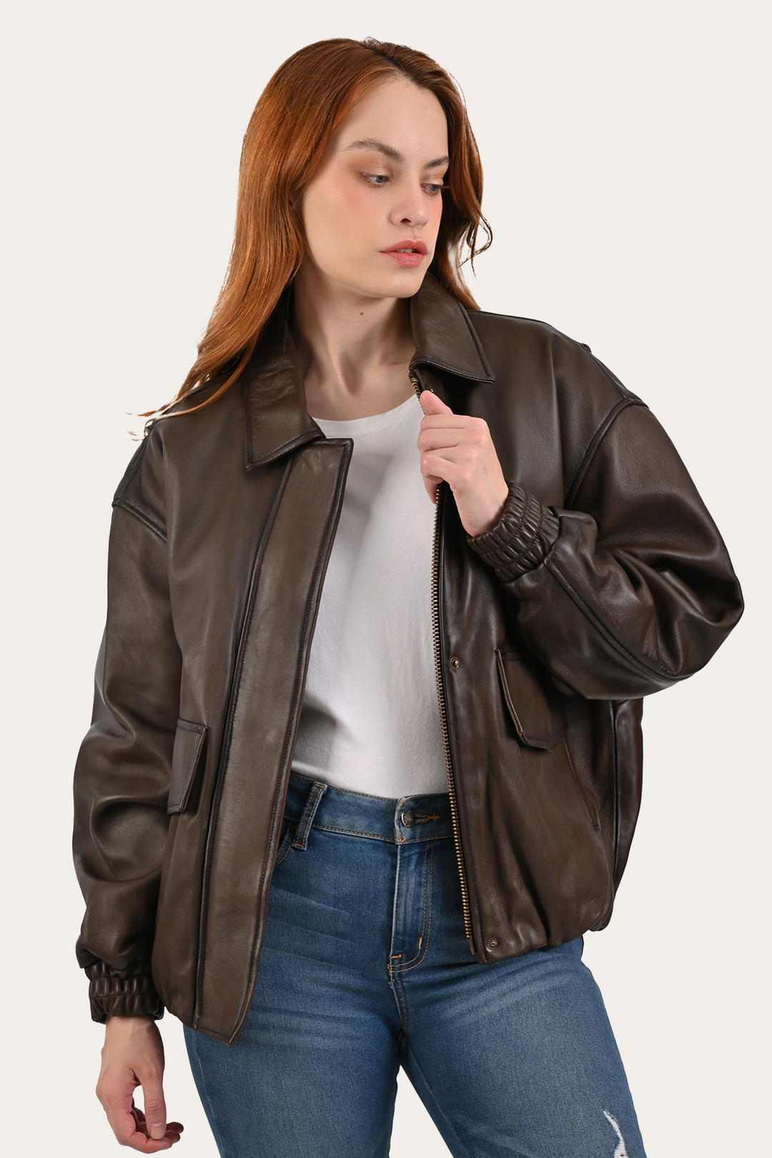 Frye Exclusive | Tobacco Harper Oversized Bomber