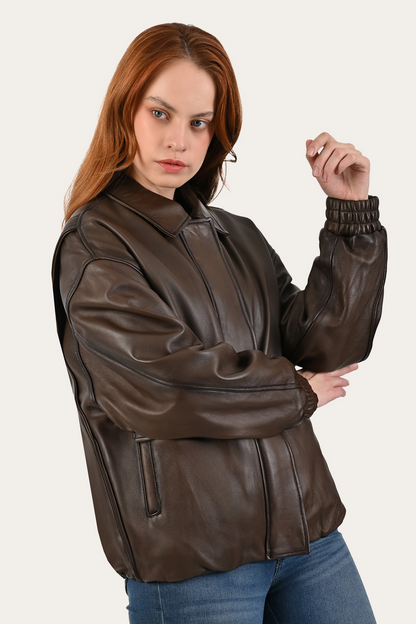 Frye Exclusive | Tobacco Harper Oversized Bomber