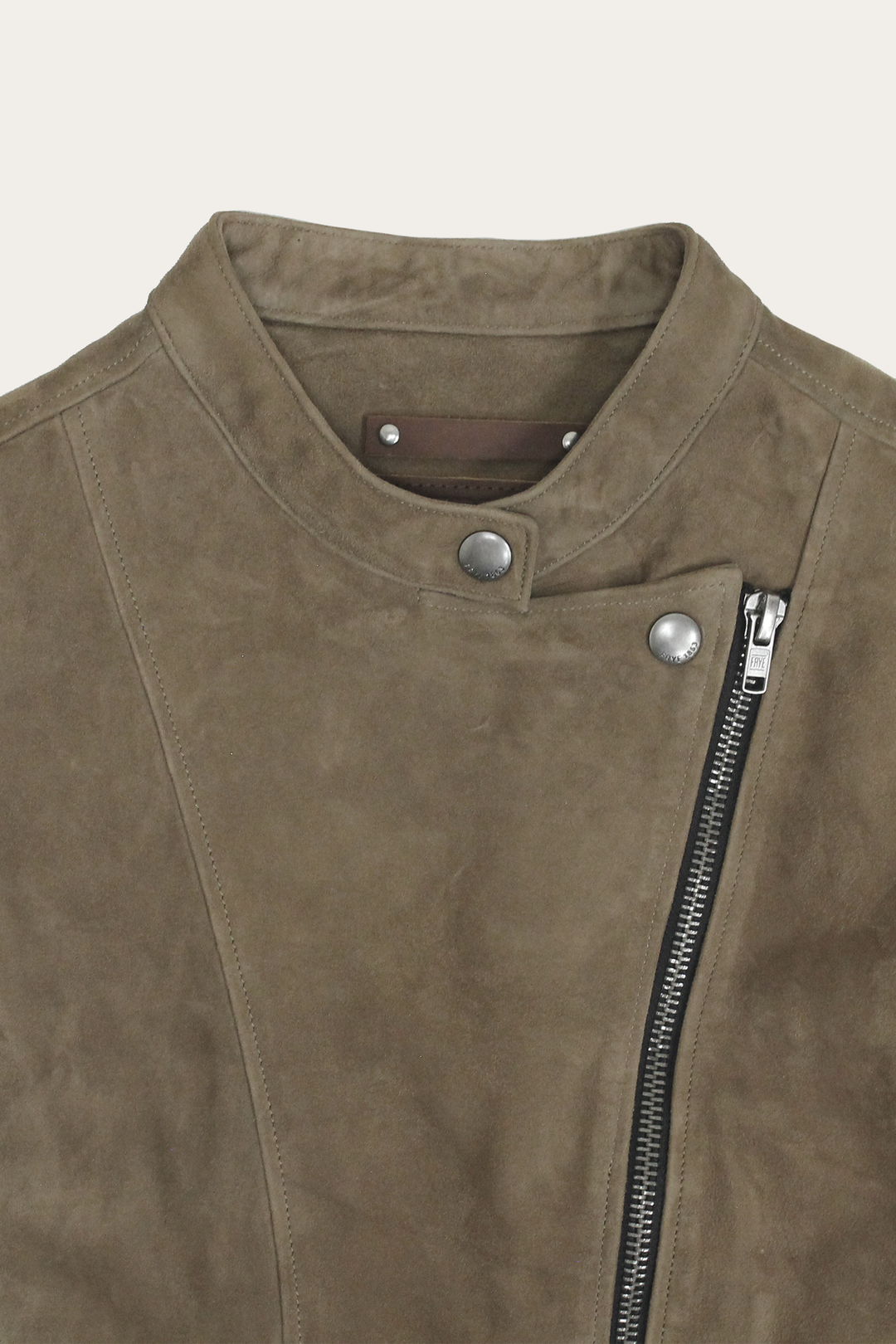 Frye Best Price | Women’s Taupe Jace Hybrid Biker Racer Suede Jacket