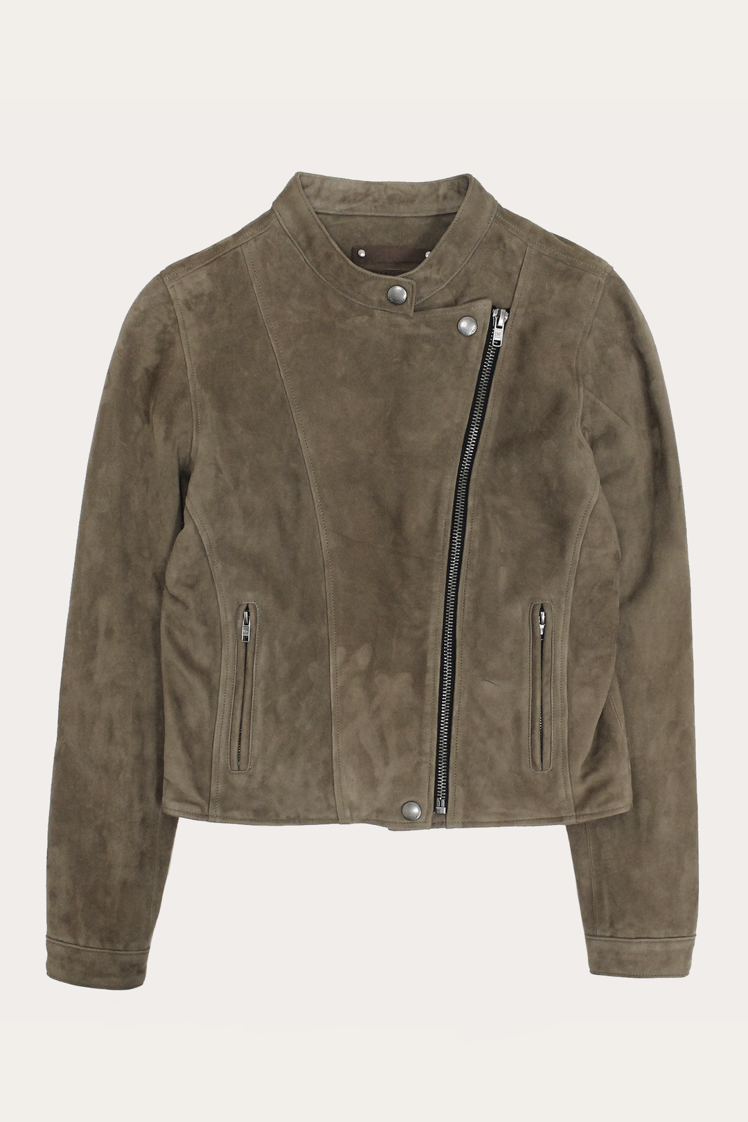 Frye Best Price | Women’s Taupe Jace Hybrid Biker Racer Suede Jacket