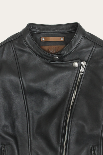 Frye Hot Sale | Women’s Black Heathe Leather Racer Jacket
