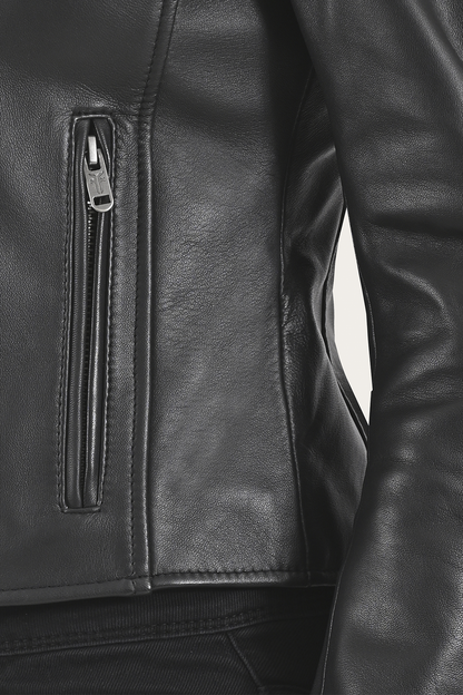 Frye Hot Sale | Women’s Black Heathe Leather Racer Jacket