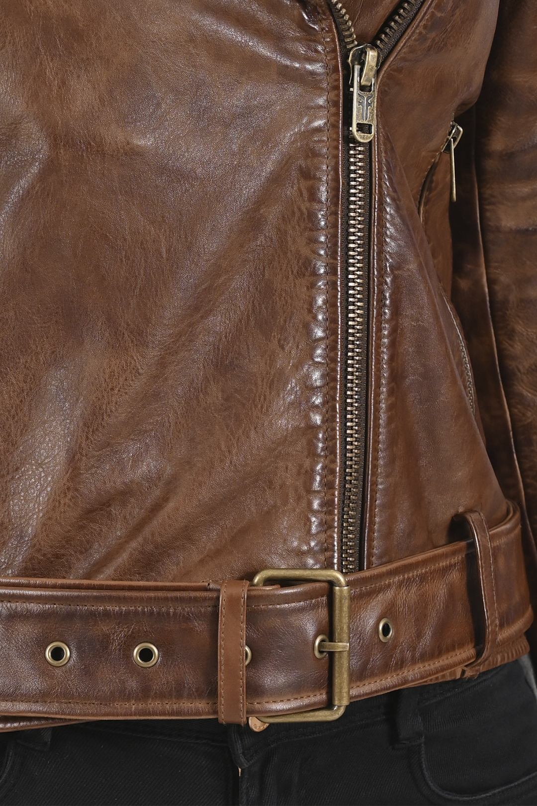 Frye Latest | Women’s Tobacco Linc Biker Leather Jacket