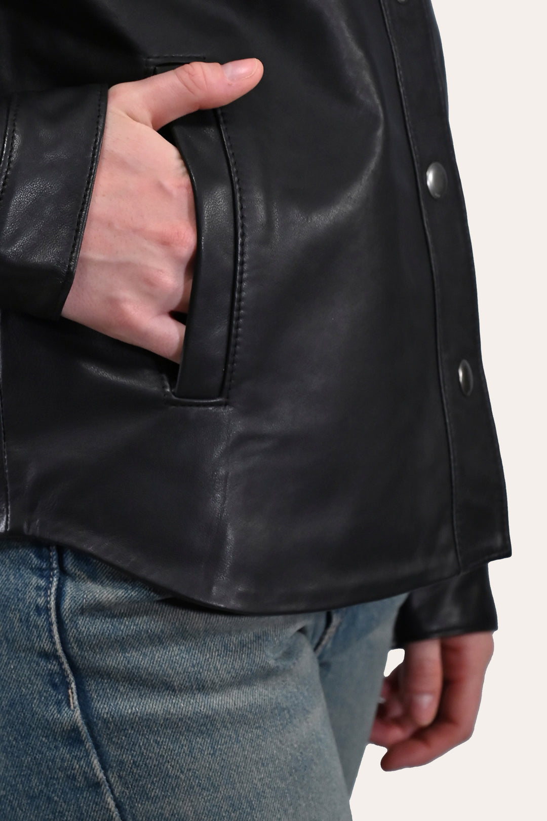 Frye Customer Favorite | Women’s Black Obadiah Leather Shacket