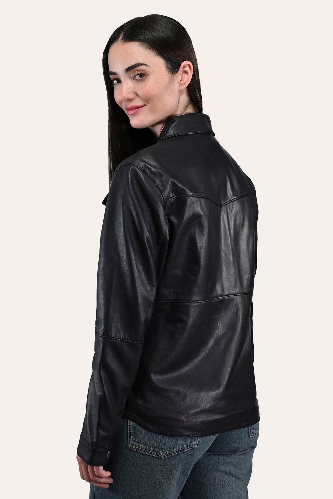 Frye Customer Favorite | Women’s Black Obadiah Leather Shacket