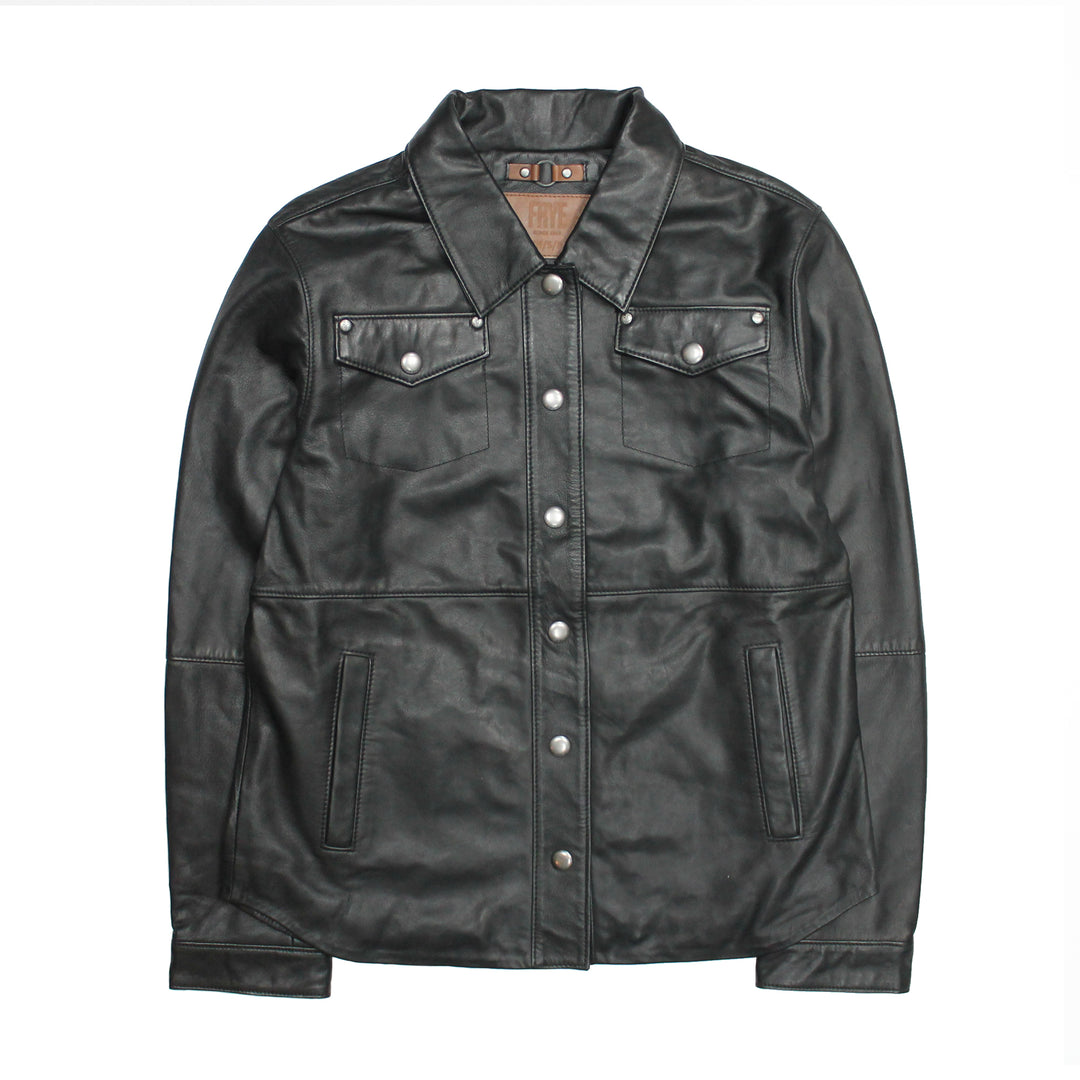 Frye Customer Favorite | Women’s Black Obadiah Leather Shacket
