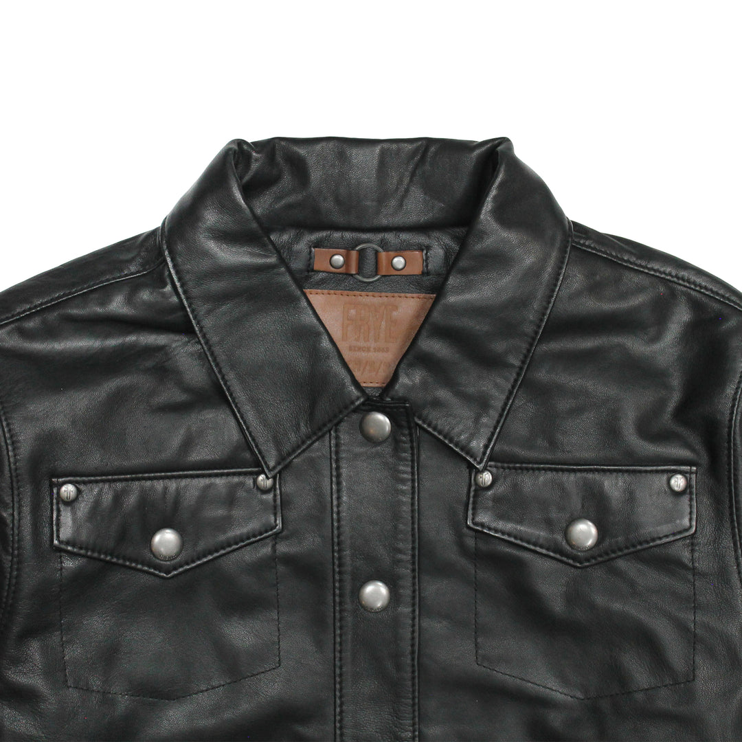 Frye Customer Favorite | Women’s Black Obadiah Leather Shacket