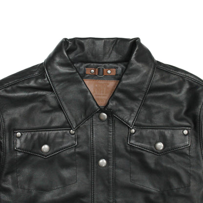 Frye Customer Favorite | Women’s Black Obadiah Leather Shacket