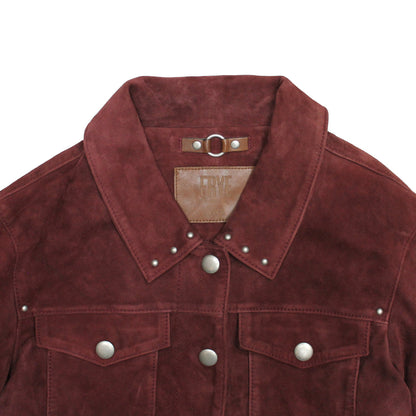 Frye Special Offer | Women’s Oxblood Nash Trucker Suede Jacket