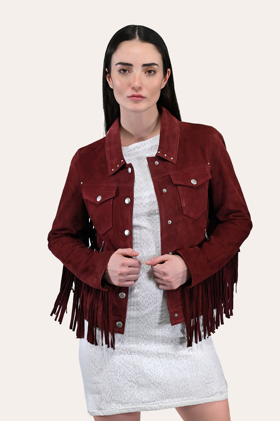 Frye Special Offer | Women’s Oxblood Nash Trucker Suede Jacket