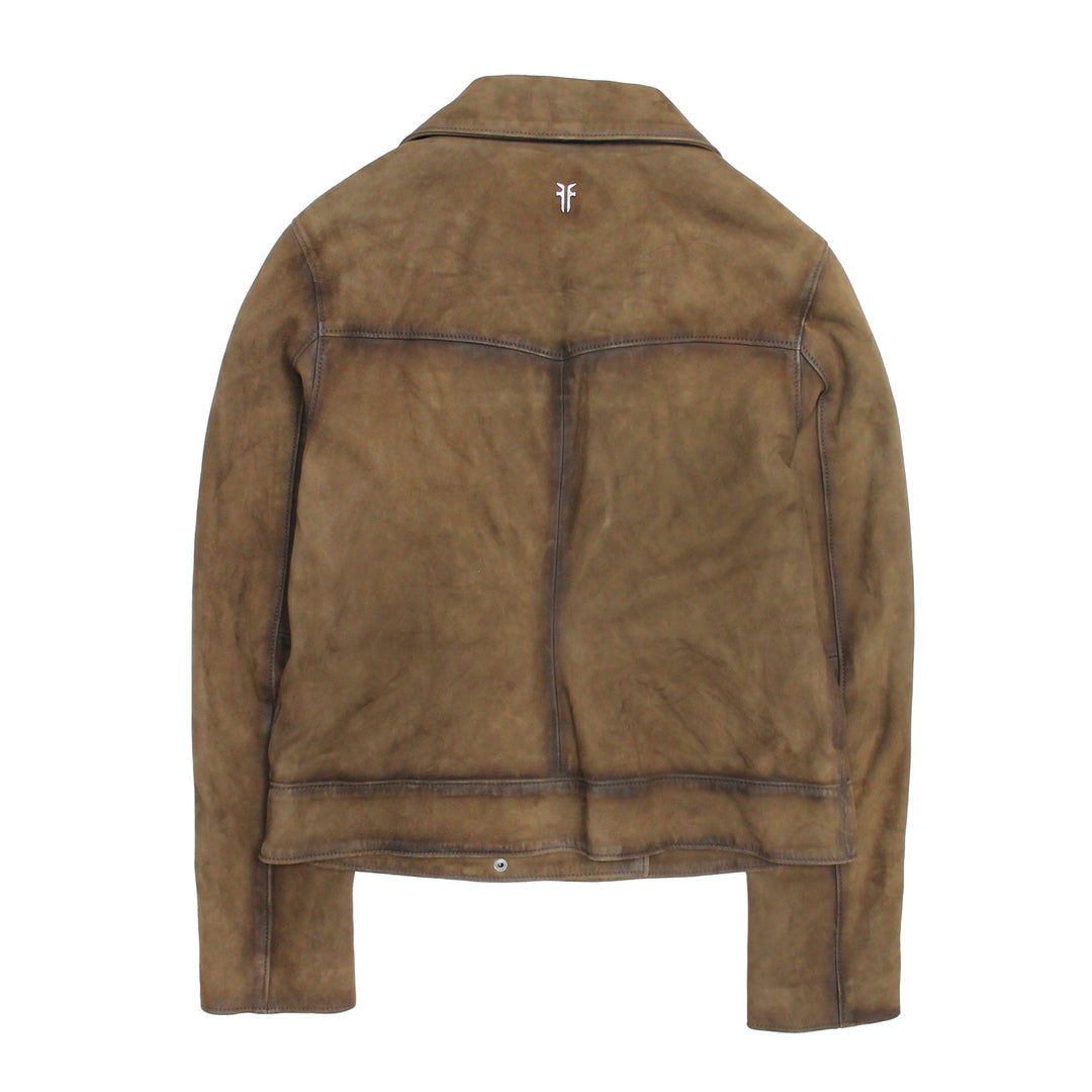 Frye Exclusive | Women’s Dark Taupe Oakley Vintage Suede Biker Jacket