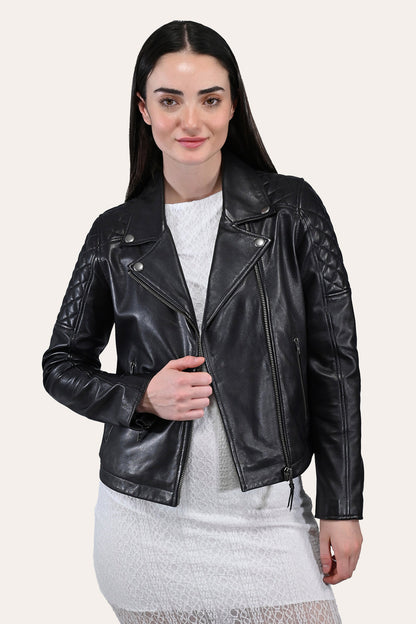 Frye Trending | Women’s Black Oklahoma Biker Leather Jacket