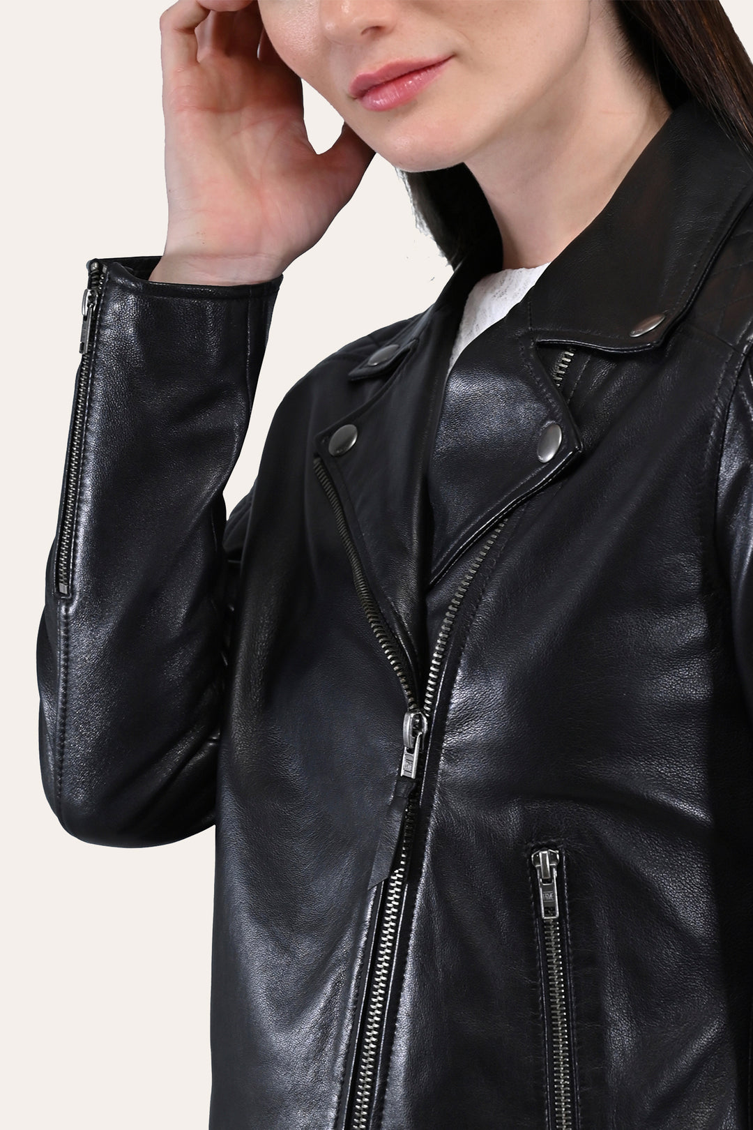 Frye Trending | Women’s Black Oklahoma Biker Leather Jacket