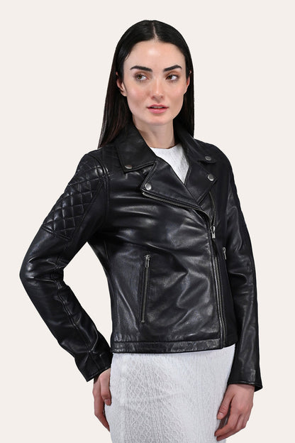Frye Trending | Women’s Black Oklahoma Biker Leather Jacket