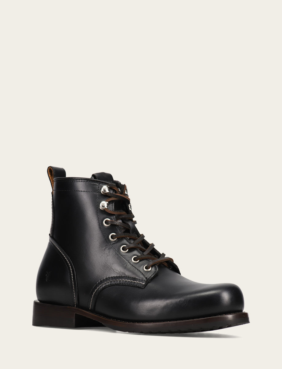 Frye Hot Sale | Men's Black Hudson Workboot Plain Toe