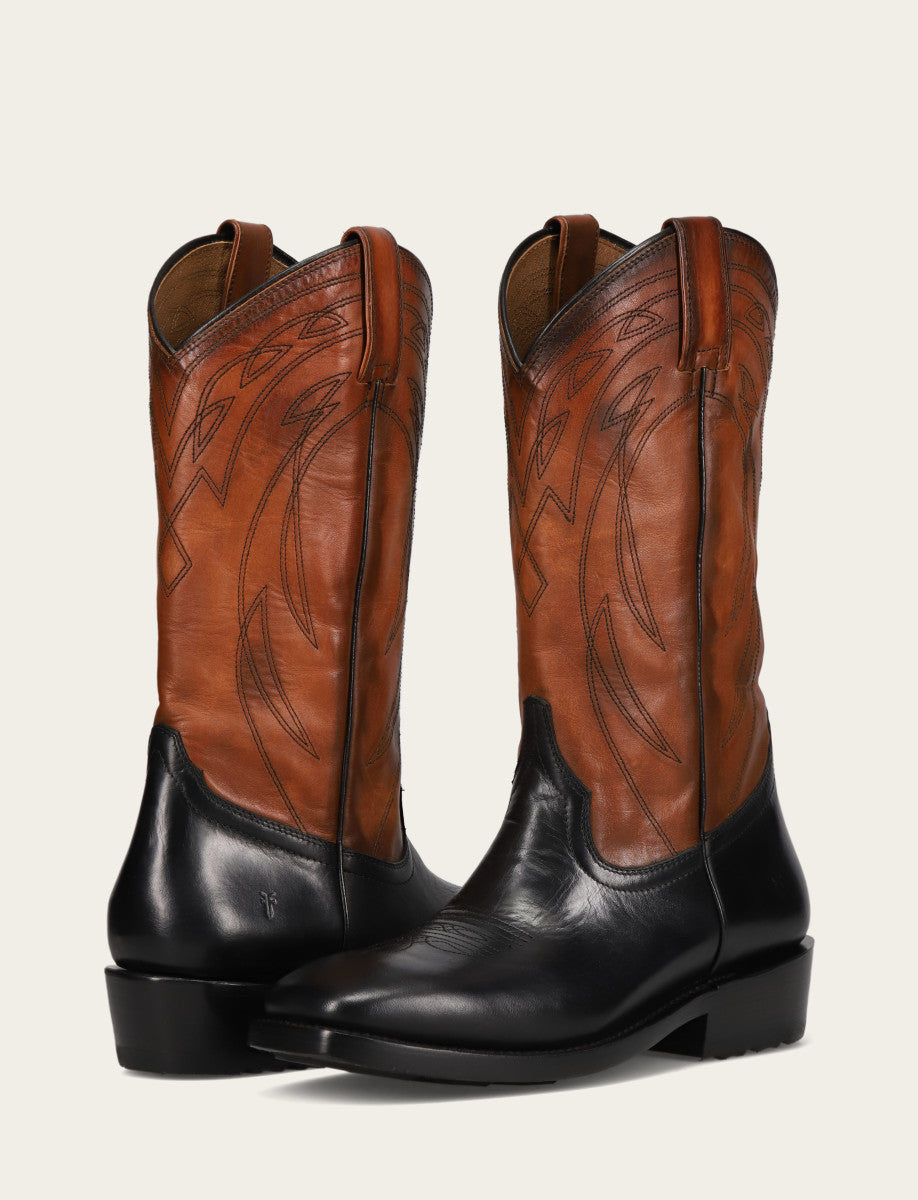 Frye Classic | Men's Black Nash Deco Stitch Pull On Boots