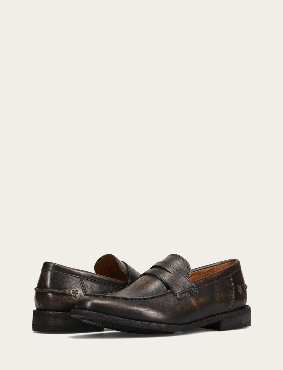 Frye Trusted | Men's Brown Brush Off Tyler Flex Penny Loafer