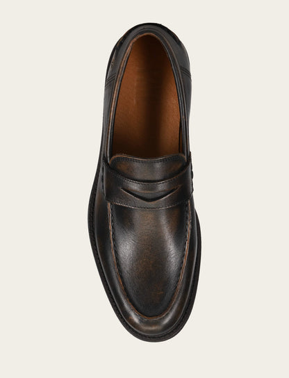 Frye Trusted | Men's Brown Brush Off Tyler Flex Penny Loafer