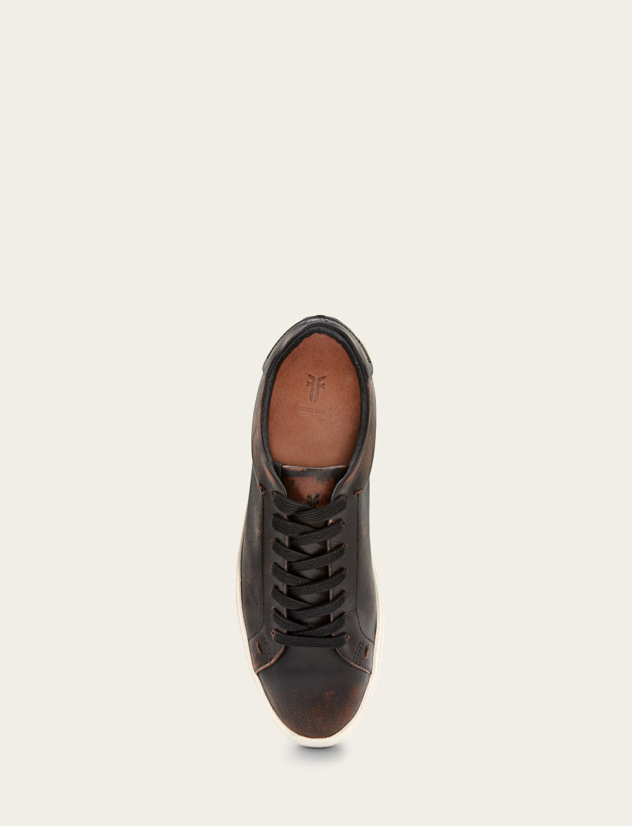 Frye Smart Buy | Men's Antiqued Black Astor Low Lace Slip On Sneakers