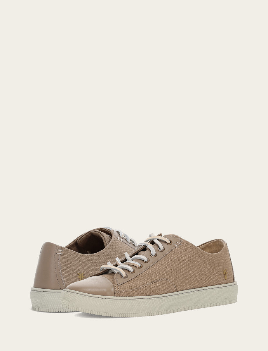 Frye Discount | Men's Khaki Astor Cap Toe Low Lace Sneakers