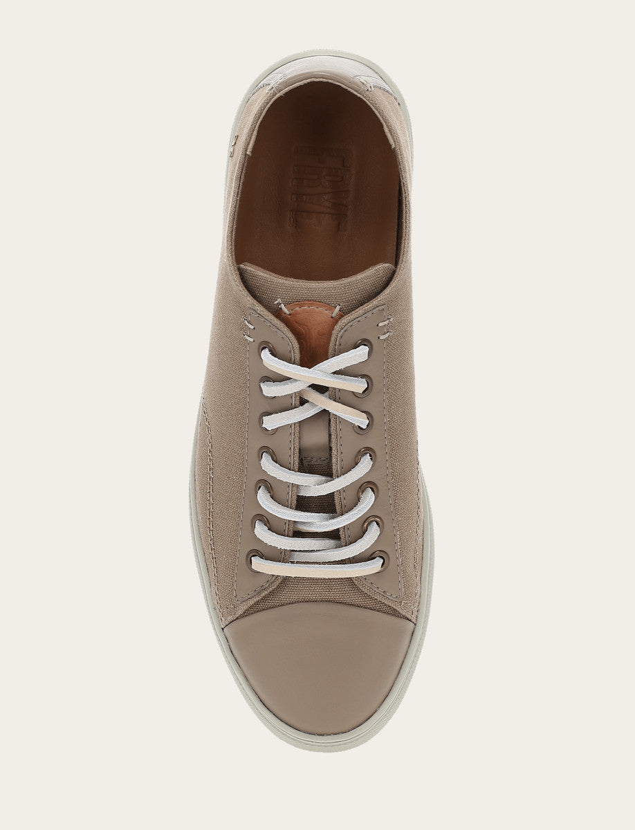 Frye Discount | Men's Khaki Astor Cap Toe Low Lace Sneakers