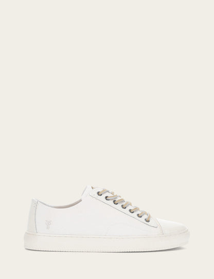 Frye Quality | Men's White Astor Cap Toe Low Lace Sneakers
