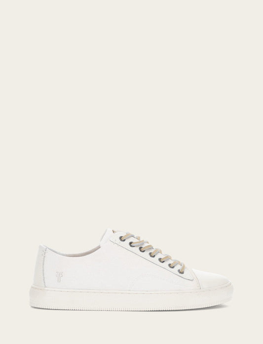 Frye Quality | Men's White Astor Cap Toe Low Lace Sneakers