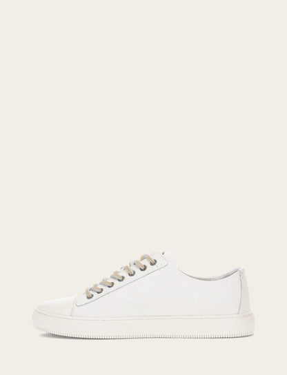 Frye Quality | Men's White Astor Cap Toe Low Lace Sneakers