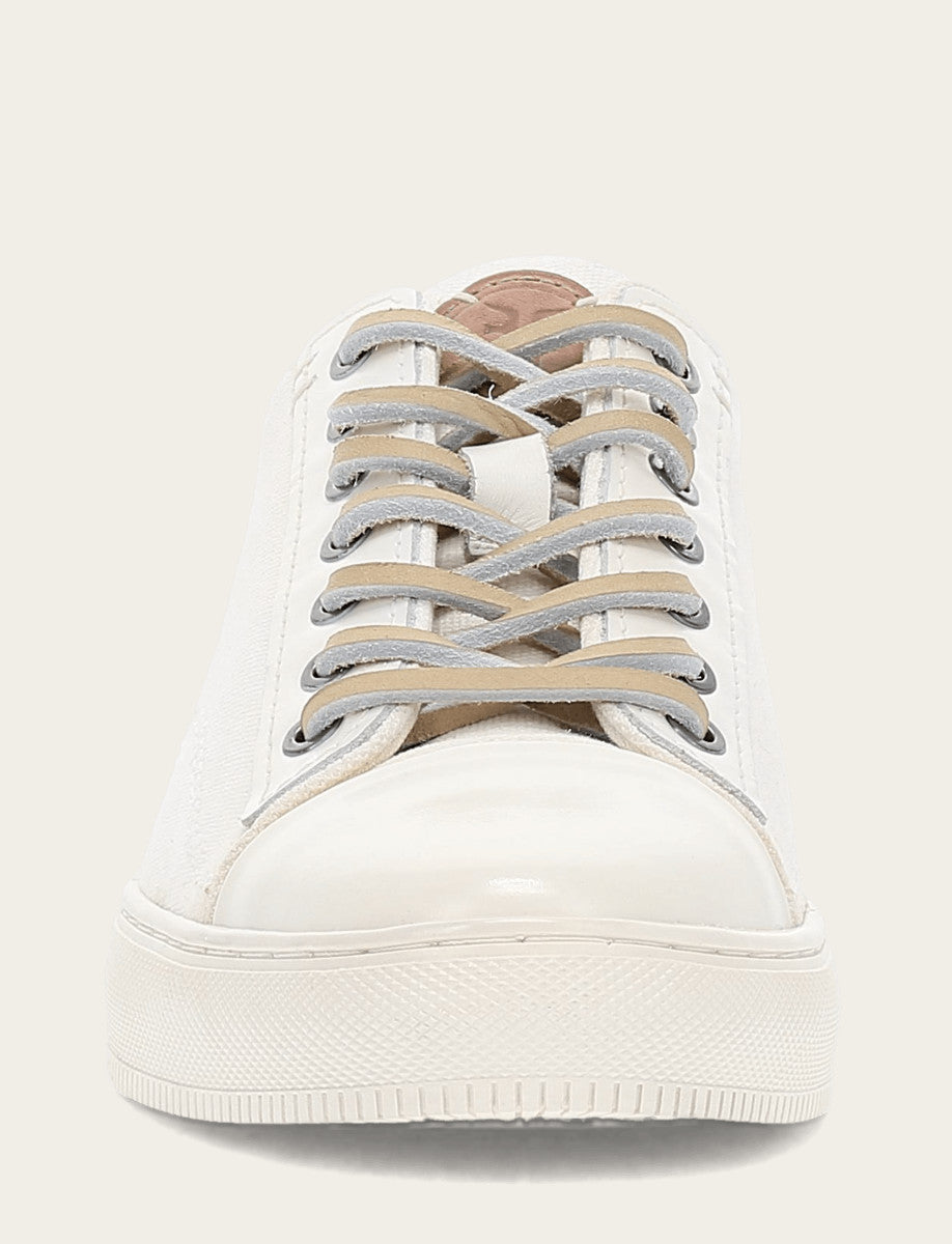 Frye Quality | Men's White Astor Cap Toe Low Lace Sneakers