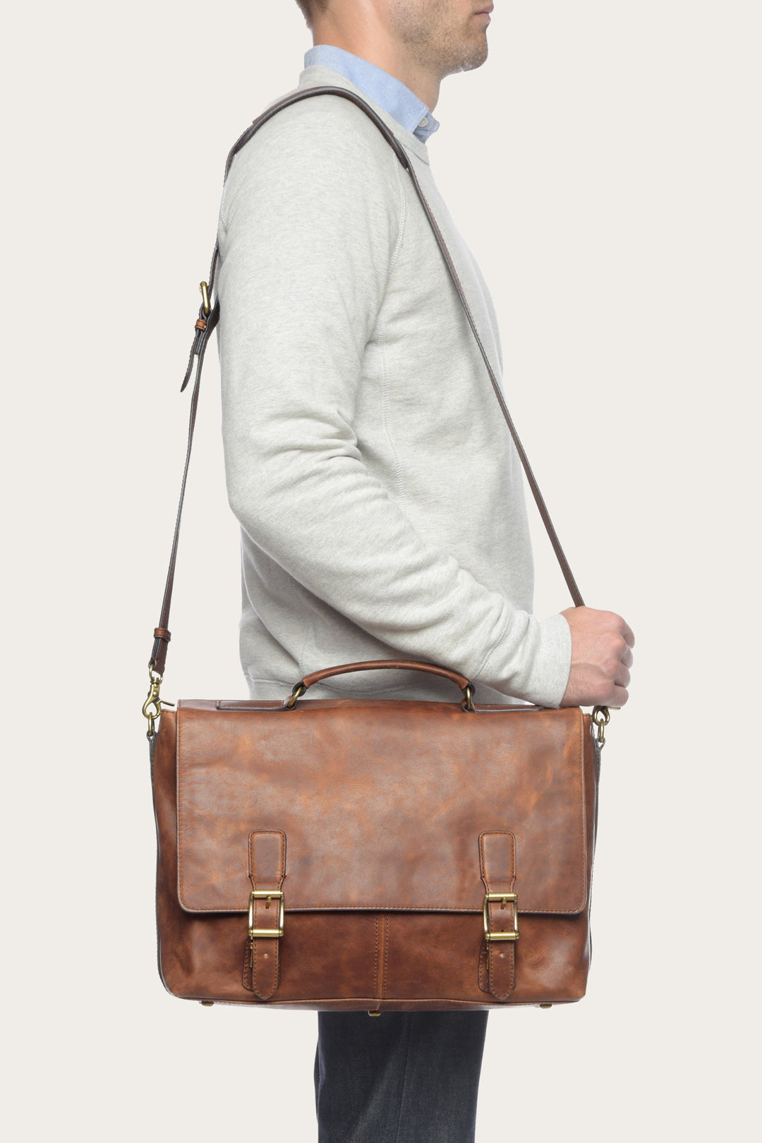 Frye Top Pick | Logan Cognac Top Handle